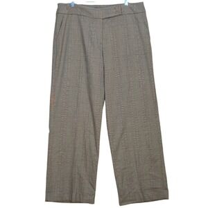 NWT Ninety Trouser Pants Fall Brown Plaid Wide Leg Preppy Dark Academia Women 16